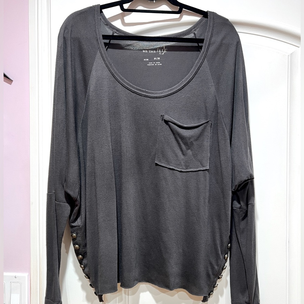 WE THE FREE Dark Grey Long Sleeve Top